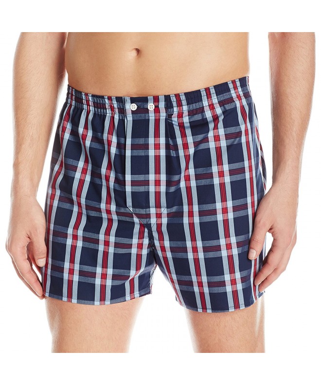 Men's Barker 10 Navy Classic Cotton Boxer Shorts - Navy - CN12O0J8576