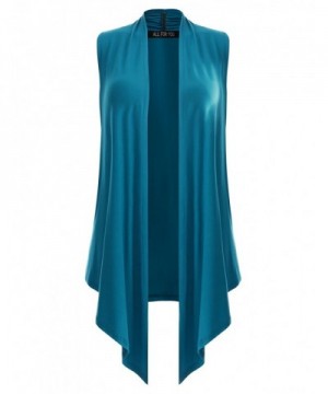 F Y Womens Sleeveless Cardigan Turquoise