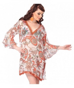 Swimwear Bikini Printed Orange Caftan