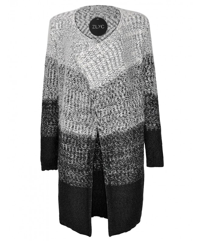 ZLYC Knitted Cardigan Gradient Sweater