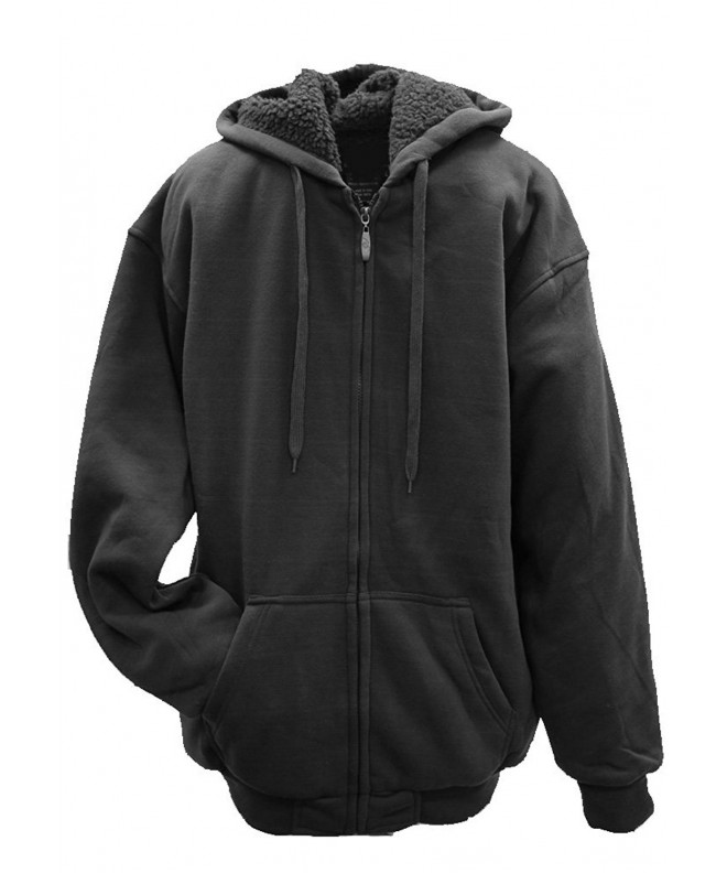 Women's Sherpa Lined Full Zip Hoodie - Black W/Charcoal Sherpa ...