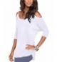 STYLEWORD Womens Three Quarter Sleeves Shoulder