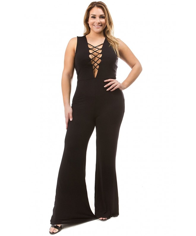 Bubble Spandex Wide Leg Sleeveless Jumpsuit