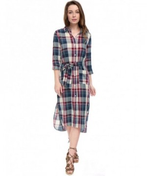Allegra Womens Plaids Hi Lo Belted