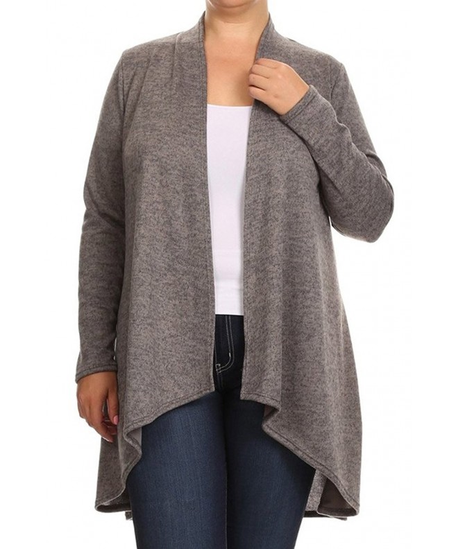 Womens Plus Closure Cardigan Sweater