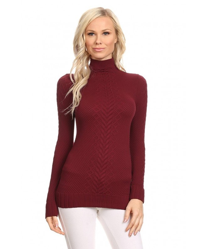 ITZON Juniors Turtleneck Sweater Burgundy