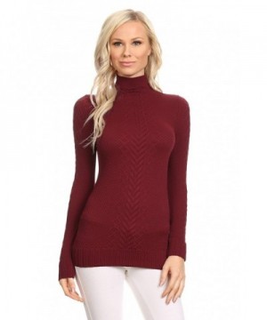 ITZON Juniors Turtleneck Sweater Burgundy