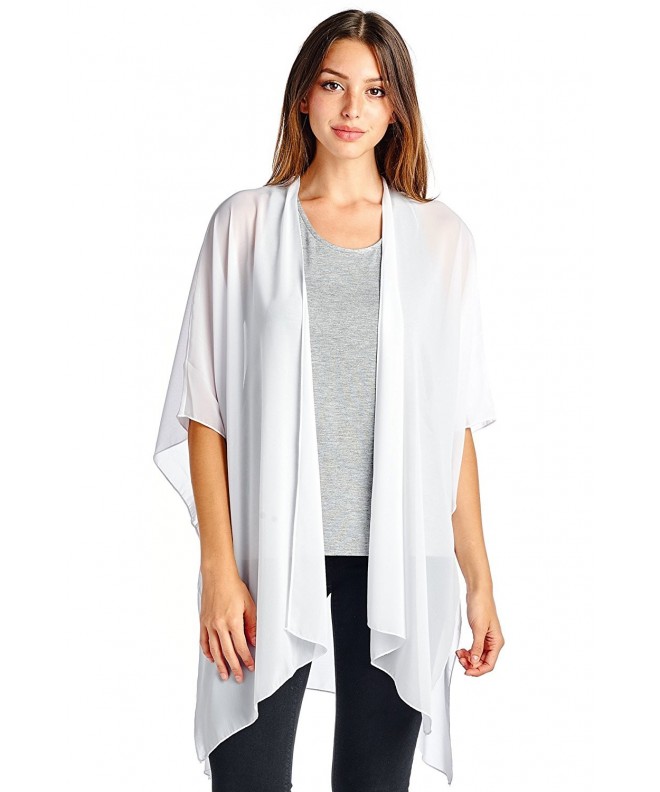 Solid Sheer Chiffon Kimono Cardigan - White - C511WTFM29N