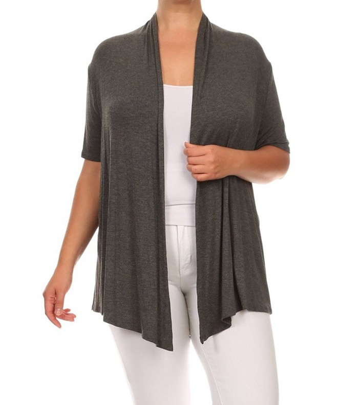 Womens Solid Draped Jacket Cardigan