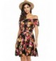 Womens Summer Shoulder Floral Ruffles