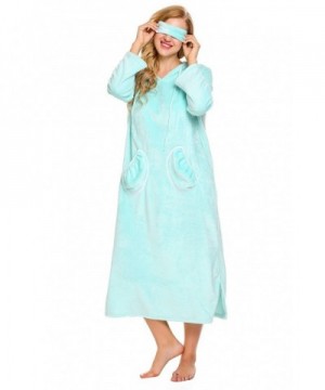 Ekouaer Flannel Sleepwear Homewear Nightgown