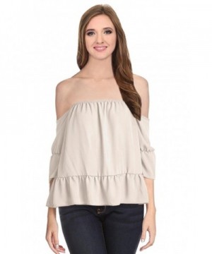 Simlu Strapless Shoulder Chiffon Blouse