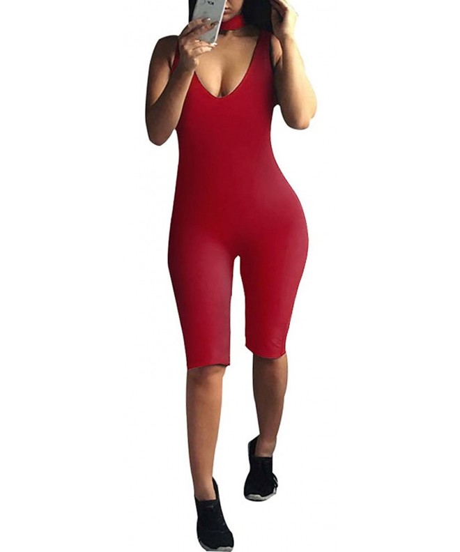 Womens Choker Jumpsuits Bodysuit Outfits