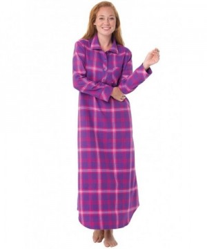 PajamaGram Womens Flannel Nightgown Raspberry