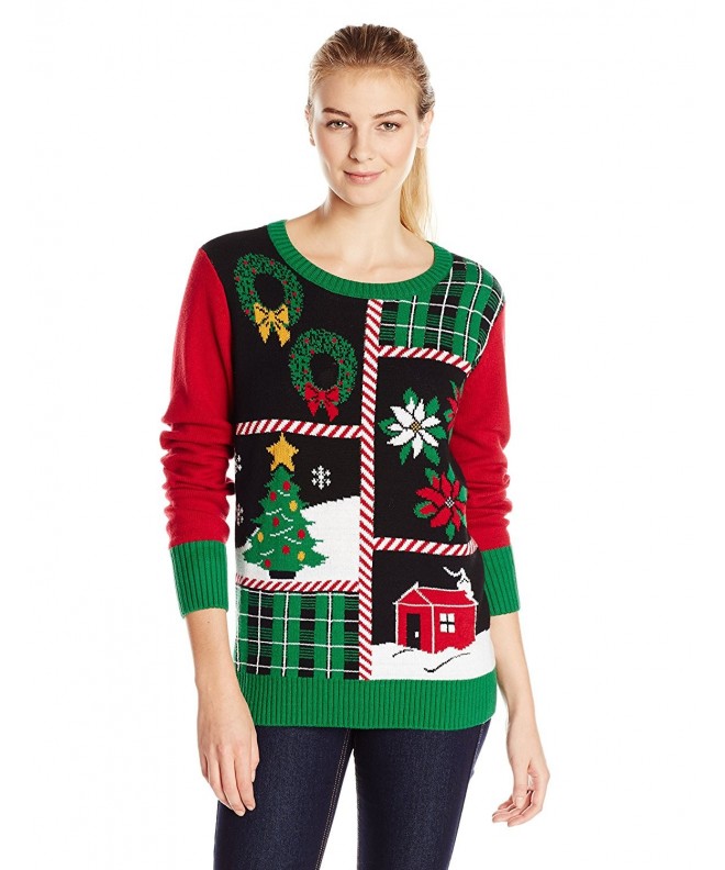 Ugly Christmas Sweater Patchwork Light UP