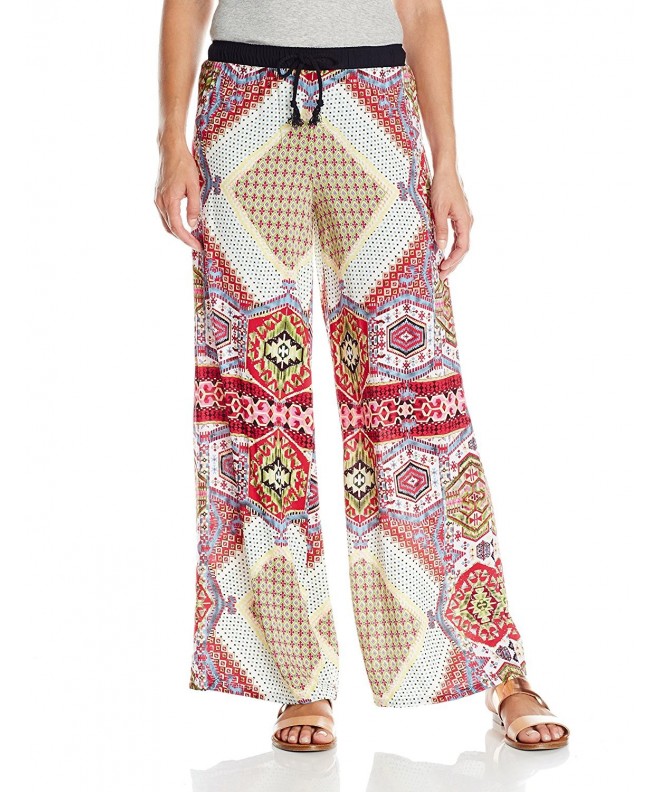 Juniors' Monaco Printed Palazzo Soft Pant - Monte Carlo Print - CD11ZUXREPX