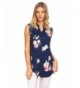 Hersife Womens Henley Sleeveless Floral