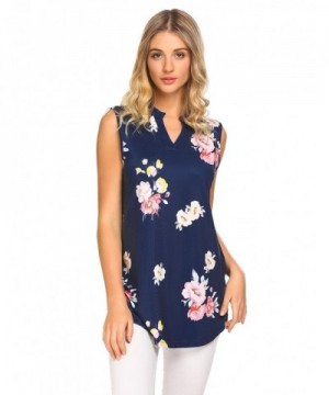 Hersife Womens Henley Sleeveless Floral