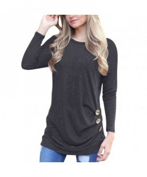 Womens Sleeve Casual T Shirt Buttons