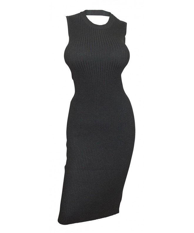 eVogues Plus Ribbed Sleeveless Dress