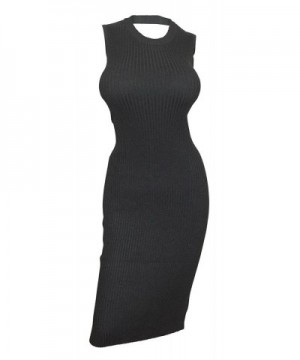 eVogues Plus Ribbed Sleeveless Dress