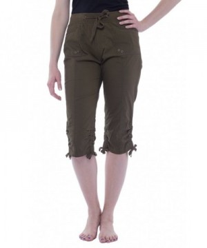 Womens Elastic Waist Drawstring Pockets