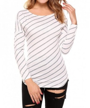 Zeagoo Diagonal Stripes Dropped Shoulder