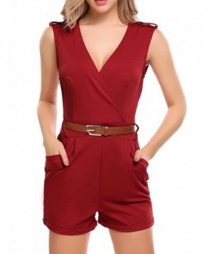 Zeagoo Casual Sleeveless V Neck Playsuits