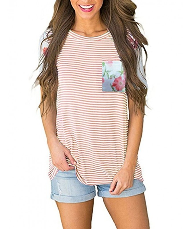 JQstar Floral Printed Striped Blouse