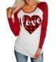 TECREW Womens Raglan T Shirt Valentines