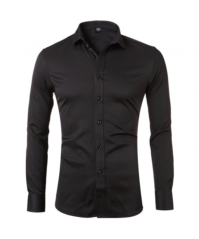 Bamboo Shirts Sleeve Elastic MenBlack