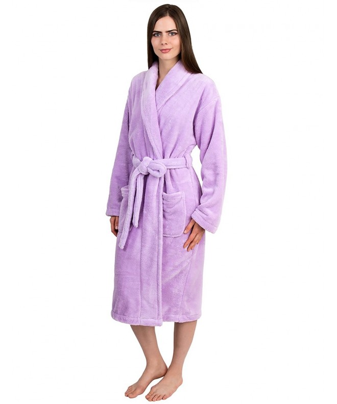TowelSelections Womens Bathrobe Fleece Lavender