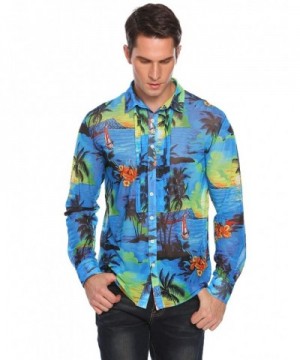 COOFANDY Coconut Print Sleeve Hawaiian