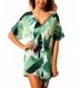 Podlily Sleeve Printed Beachwear Swimwear