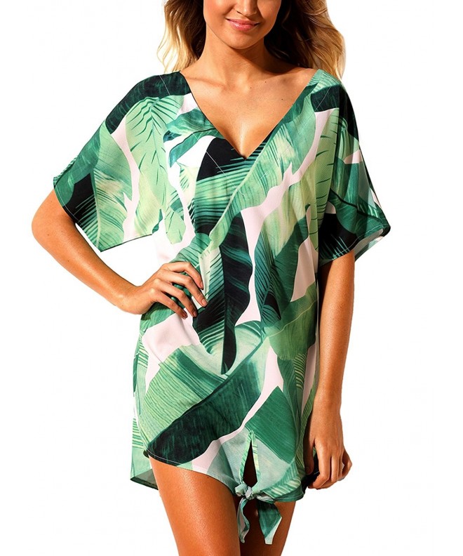 Podlily Sleeve Printed Beachwear Swimwear