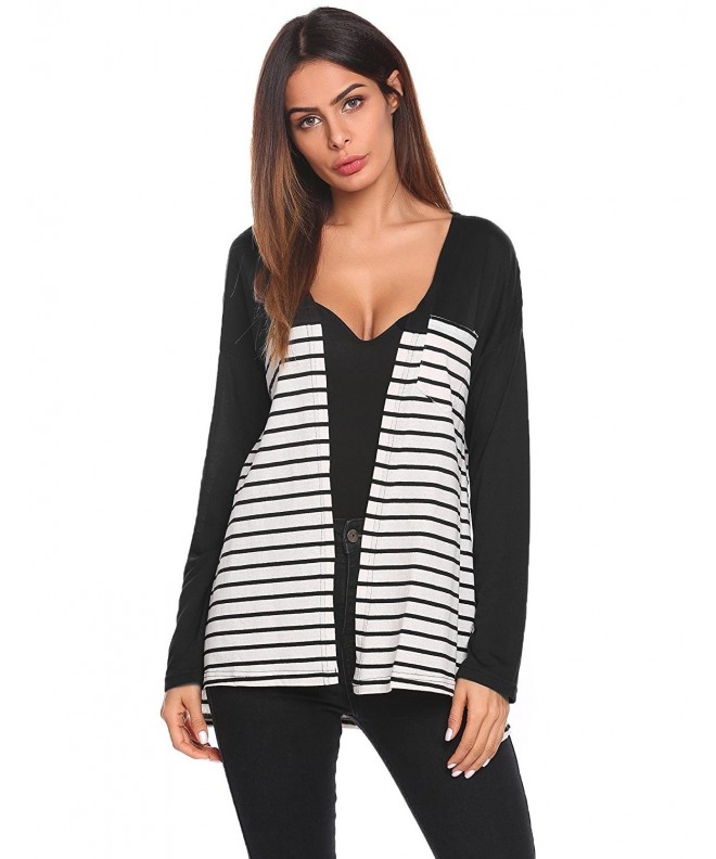 Pinspark Cardigan Casual Striped Sleeve