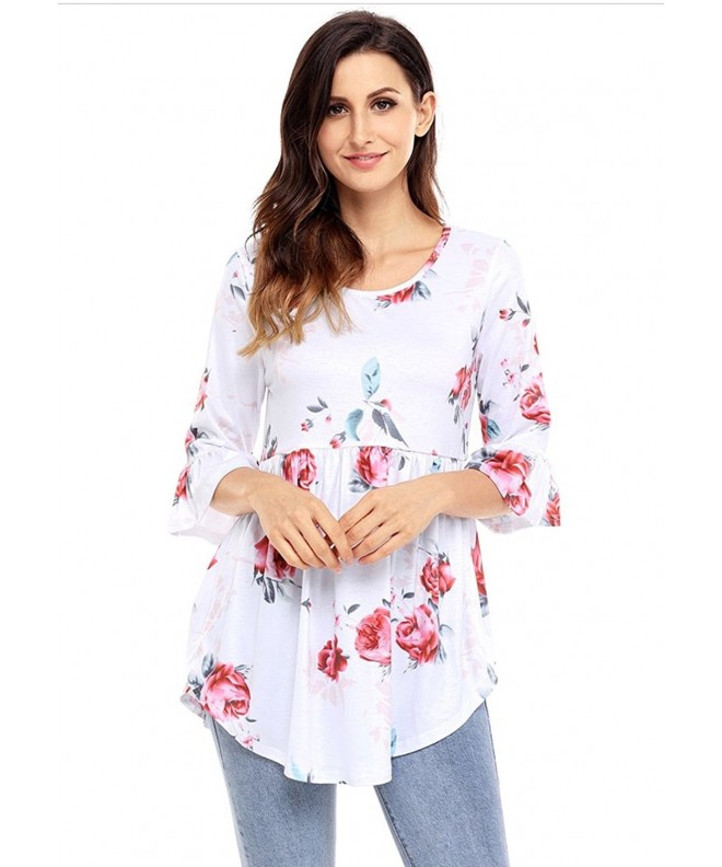 AKABELA Womens Casual Sleeve Blouses