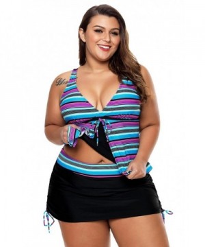 Sidefeel Striped Skirtini Swimsuit Multicolor