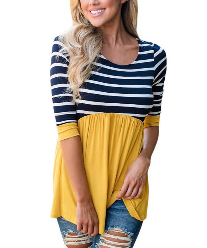 HOTAPEI Casual Contrast Sleeve Striped