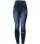 KMystic Womens Denim Leggings Ripped