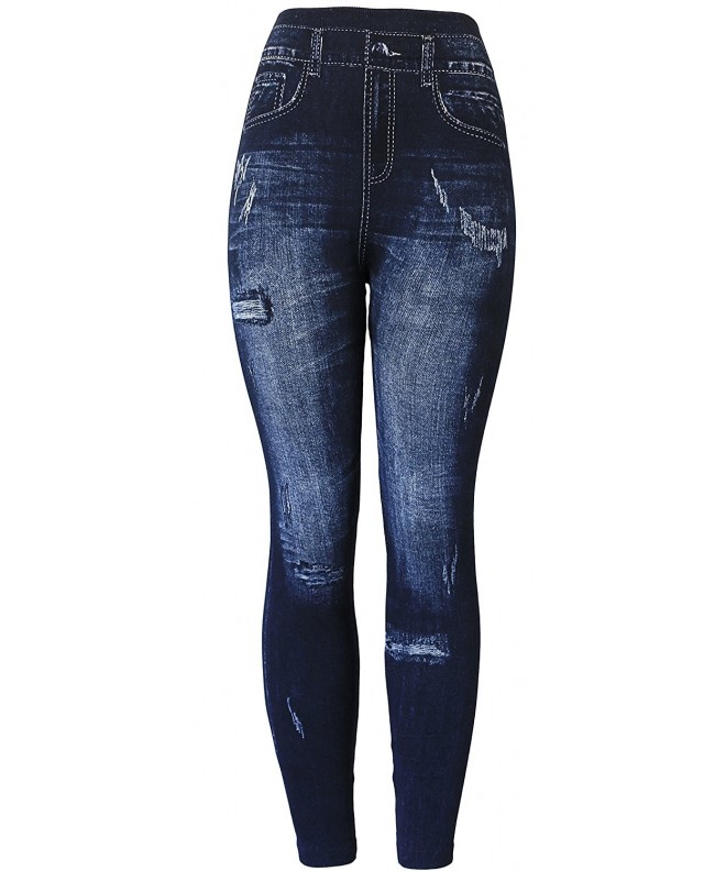 KMystic Womens Denim Leggings Ripped