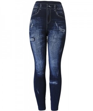 KMystic Womens Denim Leggings Ripped