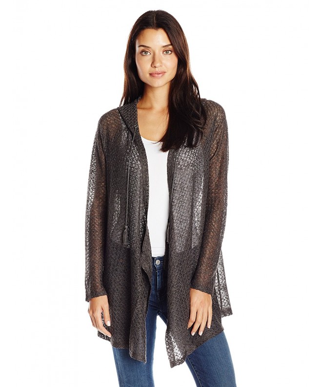 OneWorld Womens Textured Cardigan Charcoal