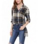 Allegra Womens Plaids Ruffled Boyfriend