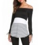 Zeagoo Womens Shoulder Striped Patchwork