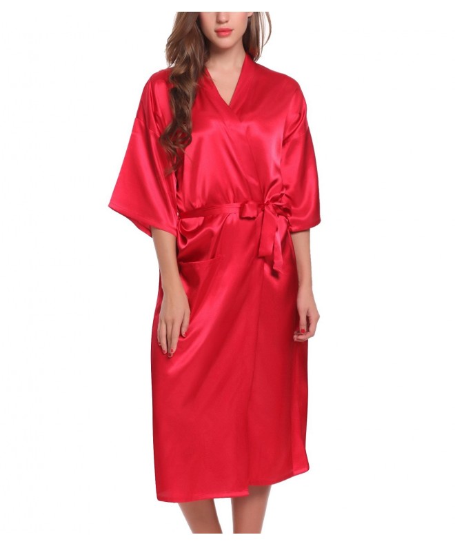 ADORNEVE Kimono Solid colored Bathrobe Nightgown