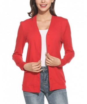 ELESOL Womens Button Classic Cardigan