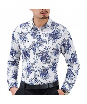 DAVID ANN Casual Floral Button Blue 9960