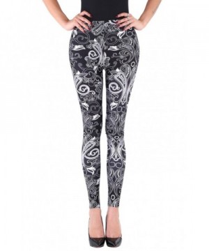 Paisley Printed Elastic Stretch Leggings