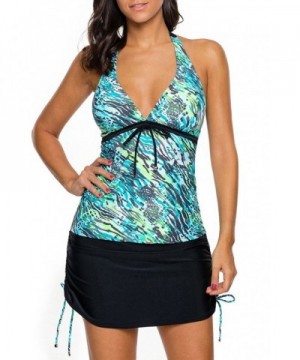 Sidefeel Printed Tankini Skirtini Swimsuit